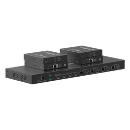 MATRICIAL Y EXTENSOR DE VIDEO HDMI 4 x 4 / 4 Entradas HDMI / 4 Salidas HDMI Loop / 4 Salidas RJ45 para Extender la señal 70 metros por salida  /4K / Conmutación por RS232, Control Remoto o Ethernet.