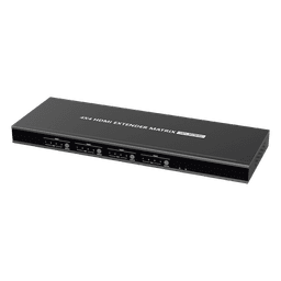 MATRICIAL Y EXTENSOR DE VIDEO HDMI 4 x 4 / 4 Entradas HDMI / 4 Salidas HDMI Loop / 4 Salidas RJ45 para Extender la señal 70 metros por salida  /4K / Conmutación por RS232, Control Remoto o Ethernet.