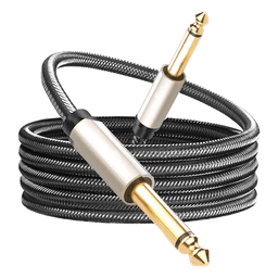 Cable de Audio Mono / 6.35 mm (1/4") Macho a Macho / 10 m (32.8 ft) / Núcleo de Cobre / Triple Blindaje / Nylon Trenzado