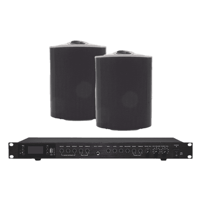 Amplificador de Audio con 2 Bocinas OL-5BK | 2 x 60W | Baja Impedancia 4 - 8Ω | Reproductor Bluetooth, USB, SD | Efectos Integrados Delay, Echo, Repeat