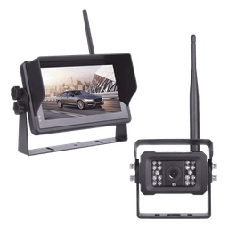 Sistema Profesional Inalámbrico de Cámara de Reversa Infrarroja y Monitor Touch de 7" para Vehículos de Trabajo y Montacargas 