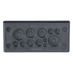 Pasacables Rectangular de Membrana, IP66, 3.39" x 1.42", 12 orificios, para Cables no Terminados. Color Negro