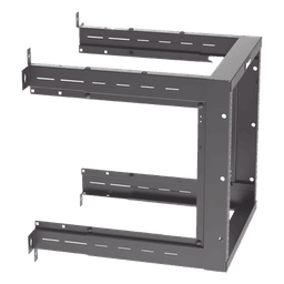 Rack PanZone® de Montaje en Pared, de 19in, Profundidad Ajustable, Rieles Numerados y Roscados #12-24, 12 UR, Color Negro