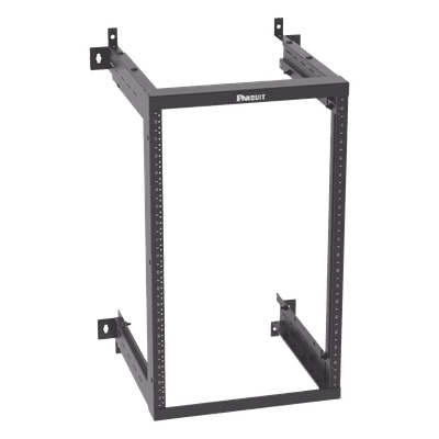 Rack PanZone® de Montaje en Pared, de 19in, Profundidad Ajustable, Rieles Numerados y Roscados #12-24, 18 UR, Color Negro