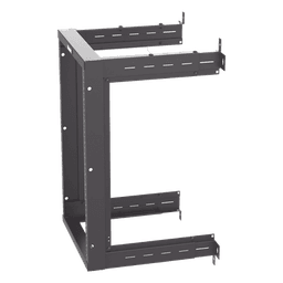 Rack PanZone® de Montaje en Pared, de 19in, Profundidad Ajustable, Rieles Numerados y Roscados #12-24, 18 UR, Color Negro