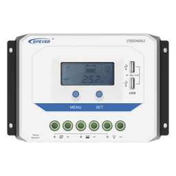 Controlador Solar PWM / 60A / 12/24V/36/48V / Doble USB / Pantalla LCD / Tierra Positivo Común