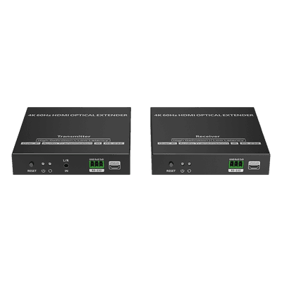 Extensor HDMI por Fibra Óptica / 4K@60Hz / Alcance 40 km (131,233 ft) / HDMI 2.0 / HDCP 2.2 / IR Bidireccional / RS-232