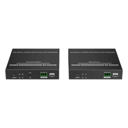 Extensor HDMI por Fibra Óptica / 4K@60Hz / Alcance 40 km (131,233 ft) / HDMI 2.0 / HDCP 2.2 / IR Bidireccional / RS-232