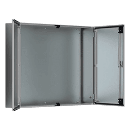 Gabinete de Doble Puerta, 1200 x 1200 x 400 mm, de Acero Inoxidable, Cepillado. Protección NEMA 12, IP55, IK10