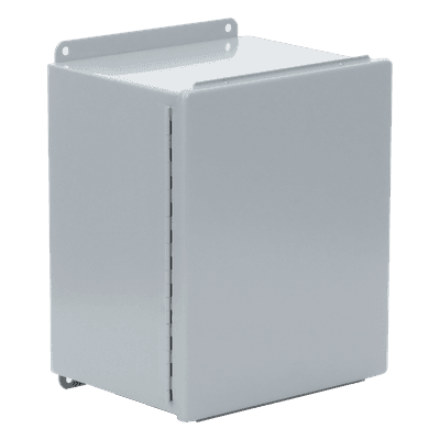 Gabinete de Bisagra Continua NEMA 12; IP66 de Uso en Intemperie, 305 x 254 x 203 mm, De Acero, Color Gris