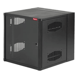 Gabinete AccessPlus de 12 UR Montaje en Pared de 19in, Rieles Numerados y Roscados #10-32, Puerta con Ventana de Seguridad, 600 mm de Ancho, 637 mm de Profundidad, Color Negro