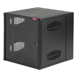 Gabinete AccessPlus de 19 UR Montaje en Pared de 19in, Rieles Numerados y Roscados #10-32, Puerta con Ventana de Seguridad, 600 mm de Ancho, 762 mm de Profundidad, Color Negro
