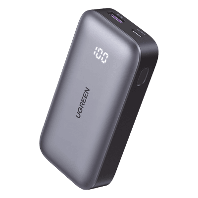 Mini Power Bank 30W  | 10 000 mAh |  2 Puertos PD3.0, USB C+A | Carga Rápida | Pantalla Digital | Compatible con iPhone 16 Pro Max/15/14, MacBook Air, iPad, Galaxy S24 Ultra, | Color Negro.
