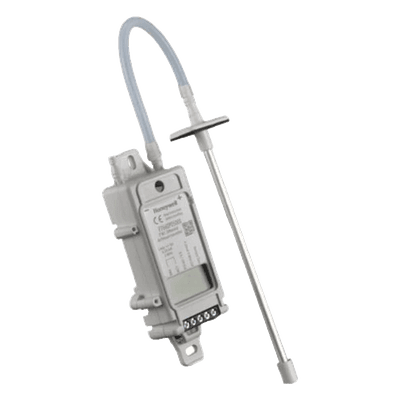 Transmisor de presión diferencial de aire para HVAC, universal, 4 rangos seleccionables 1 a 10 in WC, con sonda estática integrada o remota y display LCD