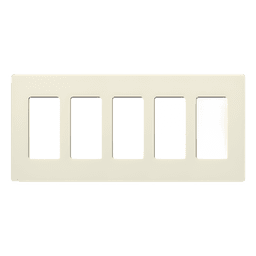 Placa de pared Satin Colors de 5 espacios sin tornillos visibles, color biscuit, para atenuadores, switches y controles Pico