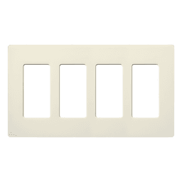 Placa de pared Satin Colors de 4 espacios sin tornillos visibles, color biscuit, para atenuadores, switches y controles Pico