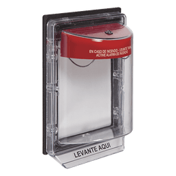 Cubierta Protectora con Alarma / Policarbonato Ultra Resistente / Alarma 95 a 105 dB / Montaje en Superficie / Interior y Exterior / Inviolable / Listado UL/ULC y FM