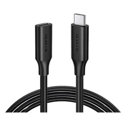 Cable USB-C Macho a USB-C Hembra | 1metro | USB-C 3.1 Gen 2 | Compatible con Thunderbolt 3 | TPE |  Transferencia de Datos 10 Gbps | Soporta hasta 100W para Carga Rápida |  Reversible.