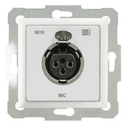 Módulo de Pared XLR / 60 mm / Alimentación Phantom 0-48 VDC / Balanceado/No Balanceado / Chasis Zincado / Blanco