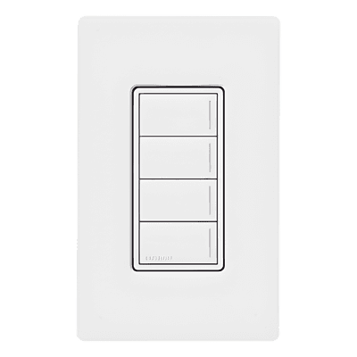 Botonera de pared Sunnata con 4 botones de escena, retroiluminada, blanco, para RadioRA 3
