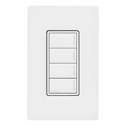 Botonera de pared Sunnata con 4 botones de escena, retroiluminada, blanco, para RadioRA 3