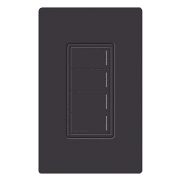 Botonera de Pared para Sistema de Automatización / 4 Botones de Escena / Retroiluminada / Alimentación 120-277 V / RF Clear Connect Type X / 75 ft (22.9 m) / Acabado Midnight