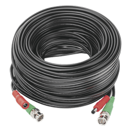 Cable Coaxial (BNC RG59) + Alimentación / SIAMES / 20 Metros (65.62 Pies) / Aleación Cobre + Aluminio CCA / Para Cámaras 4K / Uso Interior y Exterior