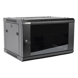 Gabinete PRECISION, Con Puerta de Cristal Templado, de 19in, 6UR, 450mm de Profundidad, Color Negro