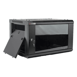 Gabinete PRECISION, Con Puerta de Cristal Templado, de 19in, 6UR, 450mm de Profundidad, Color Negro