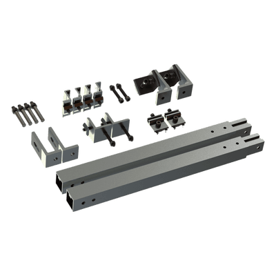 Caja de accesorios de aluminio anodizado / Arreglo 1x4 / Inclinación 20-45° / Resistencia viento 136 km/h / 21.3 kg