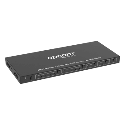 Matricial HDMI | 4x2 | 4K2K@60Hz | HDR | YCbCr 4:4:4 | EDID Auto | Extractor de Audio | Salida de audio análoga y digitalizados | HDCP 2.2 | 18 Gbps
