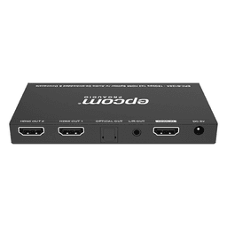Splitter HDMI / 1x2 Distribución Simultánea / 4K@60Hz 4:4:4 HDR / Extractor de Audio Óptico y Analógico / Down-Scaler 4K a 1080p / 18 Gbps / HDMI 2.0b
