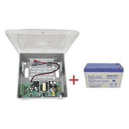 Fuente de Alimentación con Batería de Respaldo / 4 Salidas 1.25 A / Salida Ajustable 11-15 VCC 5 A / Entrada Universal 96-264 VCA / Batería AGM 12 V 7 Ah