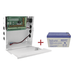 Kit / Fuente con 18 salidas / 20 Amperes totales / Ajuste de voltaje de 11-15 V / 20 A modelo PLK12DC20ABK / + Batería incluída LK712