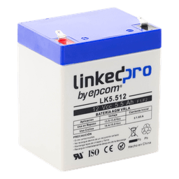 Batería de respaldo 12 V  |  5.5 Ah  |  AGM | Especial para Seguridad Electrónica | UPS | Sistemas de Emergencia  | Vida útil 5 años | Terminales F1  + Adaptador F2