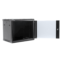 Gabinete PRECISION, Con Puerta de Cristal Templado, de 19in, 9UR, 450mm de Profundidad, Color Negro