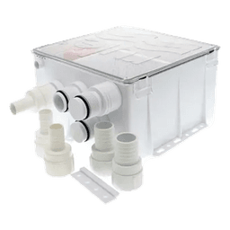 Sistema de Desagüe para Duchas / Bomba 800 GPH / 24 VDC / Interruptor de Flotación / Válvula Antirretorno / Cubierta Sellada