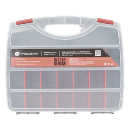 Caja Organizadora / 21 Divisiones Configurables / 38 x 31 x 7 cm (14.96 x 12.2 x 2.76 in) / Plástico de Alta Resistencia