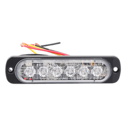 Luz Auxiliar LED / 6 LED / Rojo / Perfil Ultra Bajo 9 mm (0.35 in) / SAE J595 Clase 1 / ECE R65 / IPX7