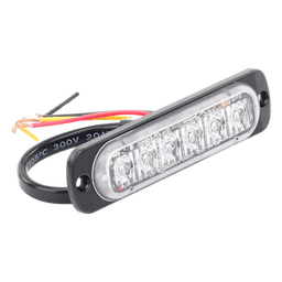 Luz Auxiliar LED / 6 LED / Rojo / Perfil Ultra Bajo 9 mm (0.35 in) / SAE J595 Clase 1 / ECE R65 / IPX7