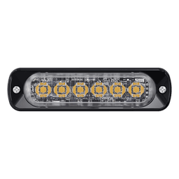 Luz Auxiliar LED / 6 LED / Rojo / Perfil Ultra Bajo 9 mm (0.35 in) / SAE J595 Clase 1 / ECE R65 / IPX7