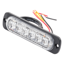 Luz Auxiliar LED / 6 LED / Rojo / Perfil Ultra Bajo 9 mm (0.35 in) / SAE J595 Clase 1 / ECE R65 / IPX7