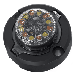 Estrobo Oculto de 12 LED, Rojo/Azul, Lente Transparente, Bisel Negro