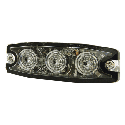 Luz Auxiliar de 3 LED, Ambar, Lente Transparente, SAE