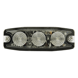 Luz Auxiliar de 3 LED, Ambar, Lente Transparente, SAE