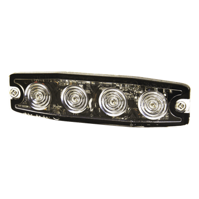 Luz Auxiliar de 4 LED, Ambar, Lente Transparente, SAE