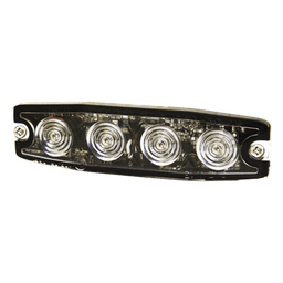 Luz Auxiliar de 4 LED, Ambar, Lente Transparente, SAE