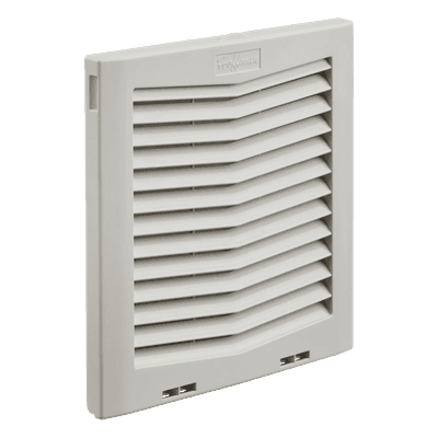 Rejilla de Escape Para Ventilador con Filtro HG, Protección IP54, Compatible con Ventiladores HF10 de 10 in, De Plástico, Color Gris Claro
