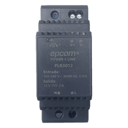 Fuente de poder DIN Riel / 15 Vcc / 2 A / 30 W / Entrada 100-240 Vca / Terminales 5.5 x 2.5 mm / -20°C a 45°C / 3.7 x 1.4 x 2.3 pulgadas