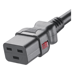 Cable de Alimentación Eléctrica Con Bloqueo de Seguridad, de IEC C20 a IEC C19, 60 cm de Largo, Color Negro, Paquete de 10 Piezas